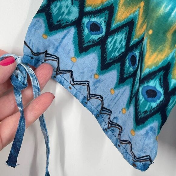 Dressbarn size large boho tie died tunic beaded neckline. - Picture 4 of 7